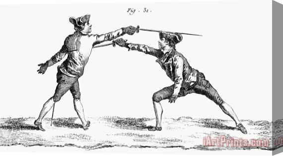 Others FRANCE: FENCING, c1750 Stretched Canvas Print / Canvas Art