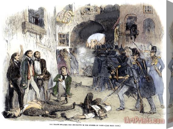 Others France: Paris Riot, 1851 Stretched Canvas Print / Canvas Art