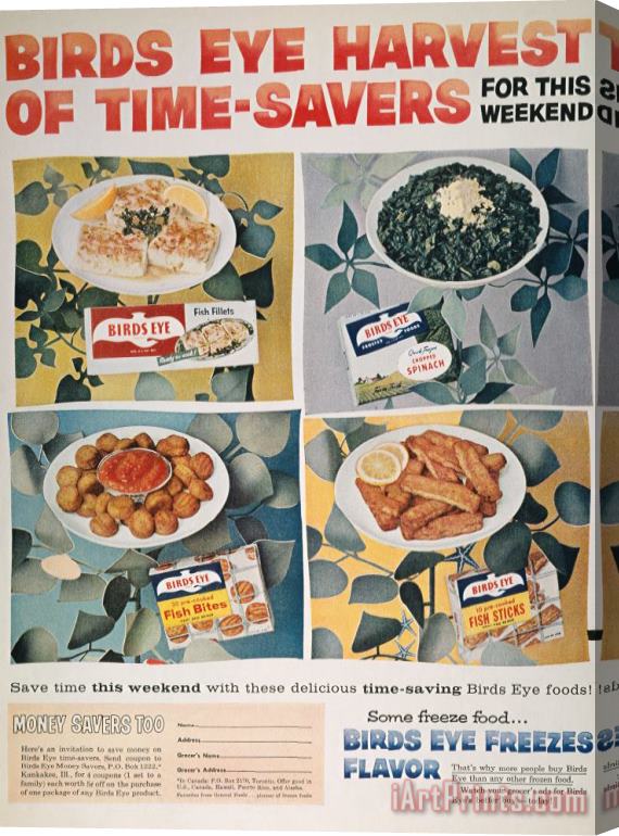 Others Frozen Food Ad, 1957 Stretched Canvas Print / Canvas Art