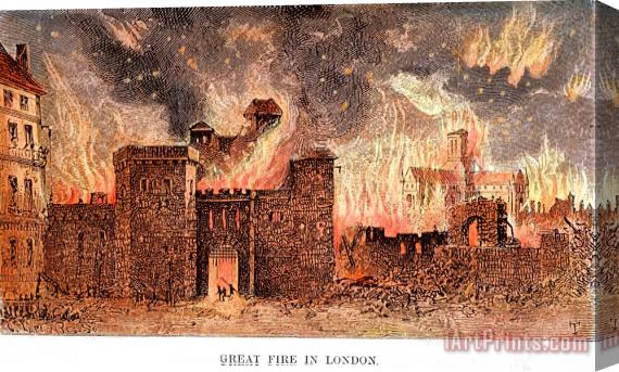 Others Great Fire Of London, 1666 Stretched Canvas Print / Canvas Art