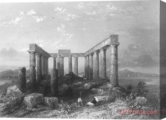 Others Greece: Temple Ruins Stretched Canvas Painting / Canvas Art