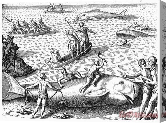 Others HARPOONING WHALES, c1590 Stretched Canvas Print / Canvas Art