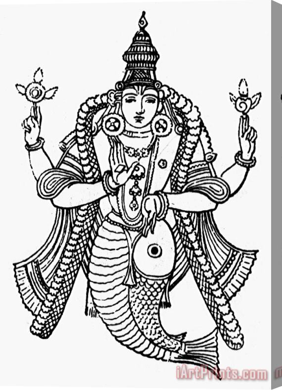 Others Hinduism: Vishnu Stretched Canvas Print / Canvas Art