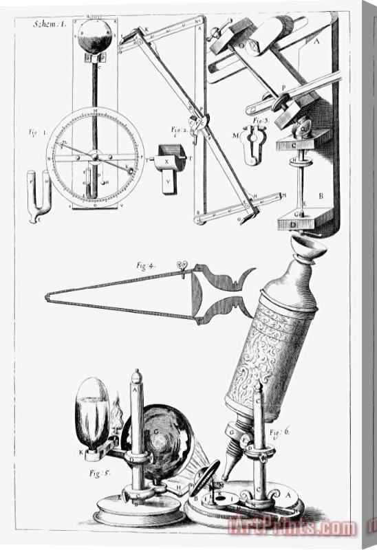 Others Hooke: Microscope, 1665 Stretched Canvas Print / Canvas Art