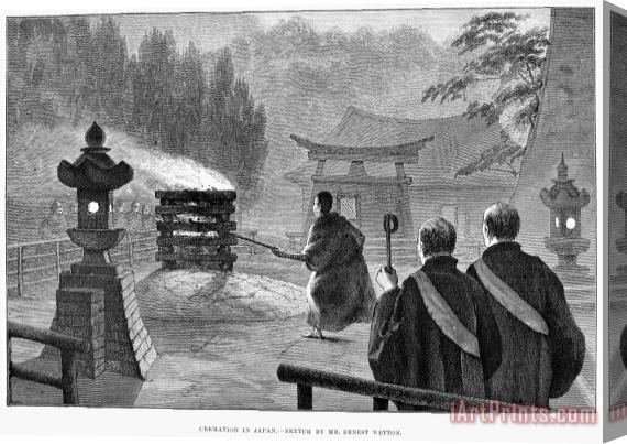 Others Japan: Cremation, 1890 Stretched Canvas Print / Canvas Art