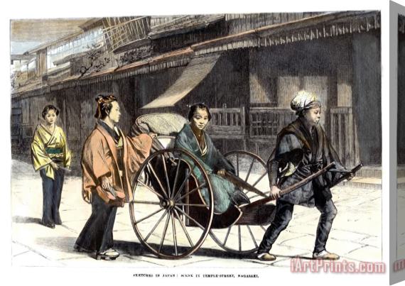 Others Japan: Rickshaw, 1874 Stretched Canvas Print / Canvas Art