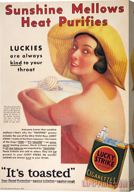 Others Lucky Strike Cigarette Ad Stretched Canvas Print / Canvas Art