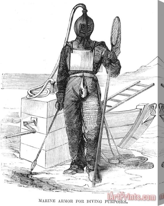 Others Marine Diver, 1853 Stretched Canvas Print / Canvas Art