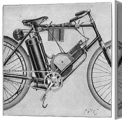 Corkscrew, 1895 Canvas Prints - Motorcycle, 1895 by Others