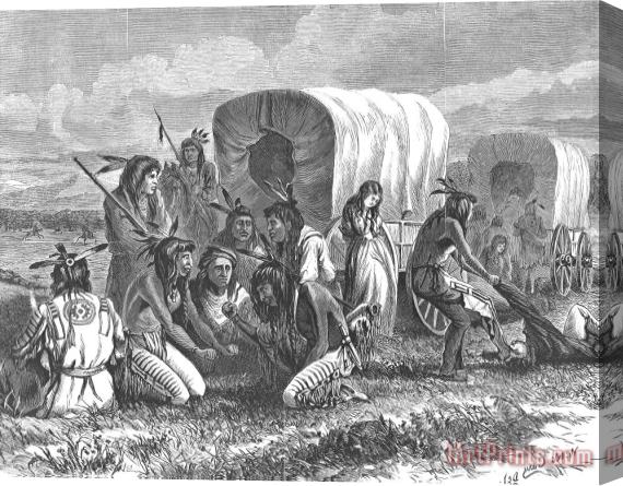 Others Native Americans: Gambling, 1870 Stretched Canvas Painting / Canvas Art