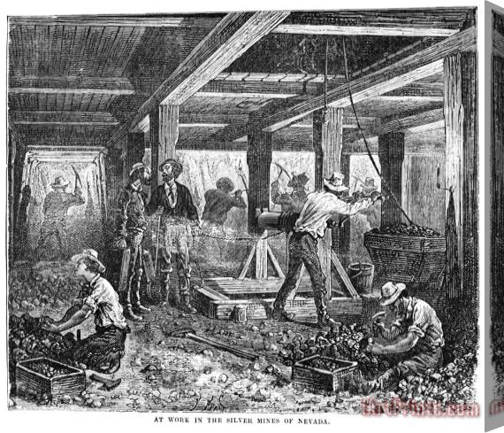 Others NEVADA SILVER MINE, c1880 Stretched Canvas Painting / Canvas Art