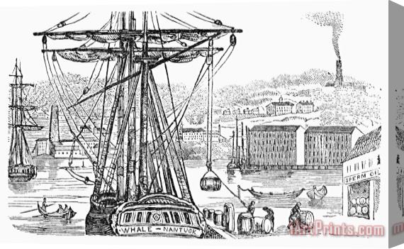 Others New England Whaling Port Stretched Canvas Print / Canvas Art