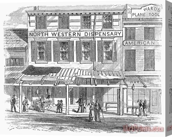 Others New York: Dispensary, 1868 Stretched Canvas Print / Canvas Art