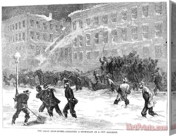 Others New York: Snowstorm, 1867 Stretched Canvas Print / Canvas Art