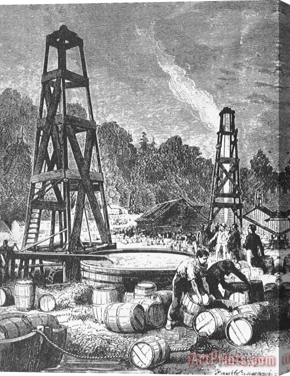 Others Oil Well, 19th Century Stretched Canvas Painting / Canvas Art