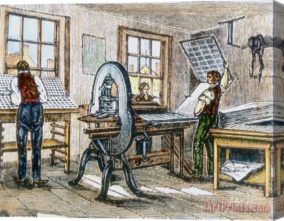 Others PRINTING OFFICE, c1800 Stretched Canvas Print / Canvas Art