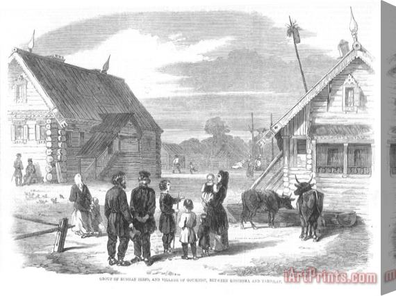 Others Russian Village, 1861 Stretched Canvas Print / Canvas Art