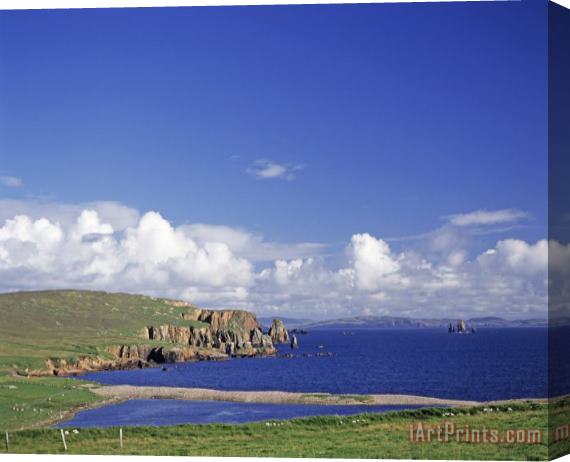 Others Scotland Shetland Islands Eshaness Cliffs Stretched Canvas Print / Canvas Art
