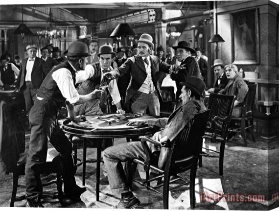 Others Silent Film Still: Gambling Stretched Canvas Print / Canvas Art