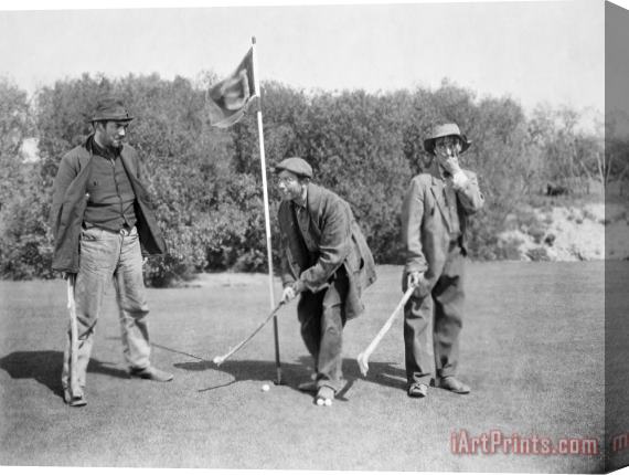 Others Silent Film Still: Golf Stretched Canvas Print / Canvas Art