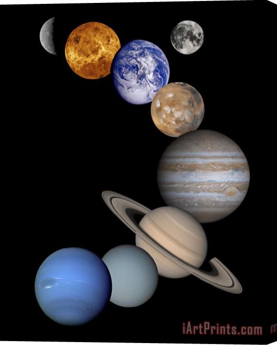 Others Solar System Montage Stretched Canvas Print / Canvas Art