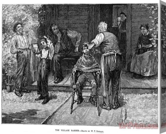 Others The Village Barber, 1883 Stretched Canvas Print / Canvas Art