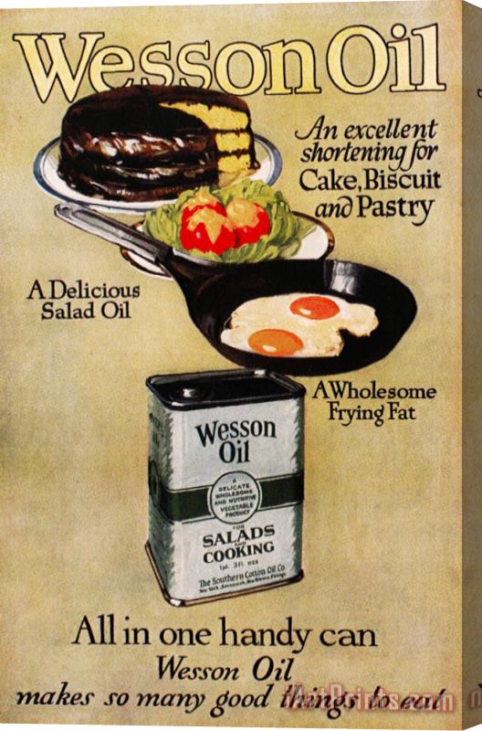 Others Vegetable Oil Ad, 1918 Stretched Canvas Print / Canvas Art