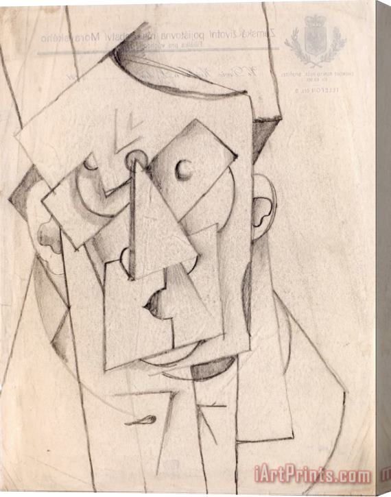 Otto Gutfreund Cubist Composition - The Head Stretched Canvas Print / Canvas Art