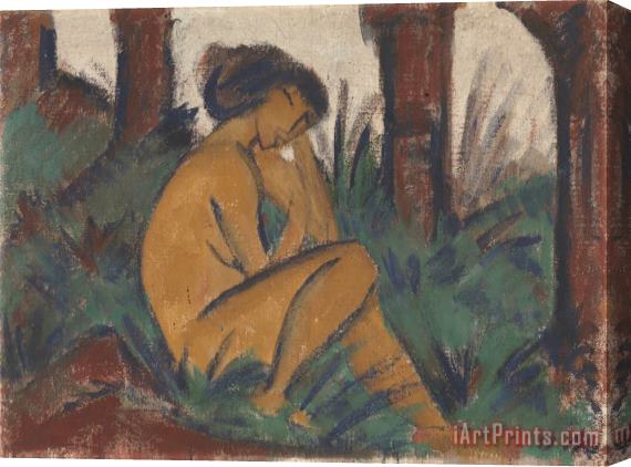 Otto Muller Nude in Landscape (akt in Landschaft) Stretched Canvas Print / Canvas Art