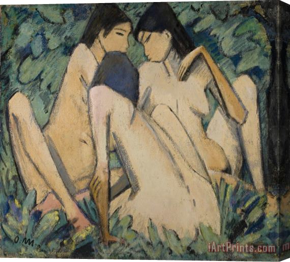 Otto Muller Three Girls in a Wood Stretched Canvas Print / Canvas Art