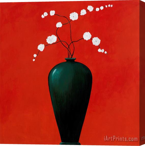 Pablo Esteban Red Vase 1 Stretched Canvas Painting / Canvas Art