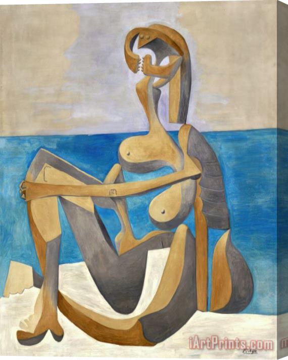 Pablo Picasso Baigneuse Assise Au Bord De La Mer C 1930 Stretched Canvas Painting / Canvas Art
