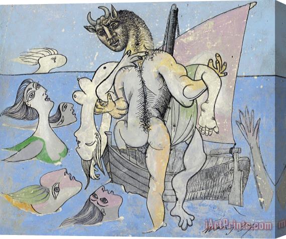 Pablo Picasso Baigneuses, Sirenes, Femme Nue Et Minotaure Stretched Canvas Print / Canvas Art