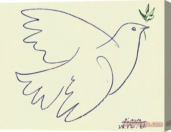Pablo Picasso Blue Dove Stretched Canvas Painting / Canvas Art