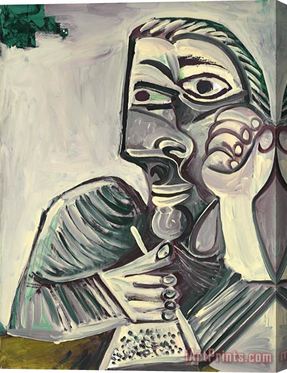 Pablo Picasso Buste D'homme Ecrivant (autoportrait) Stretched Canvas Painting / Canvas Art