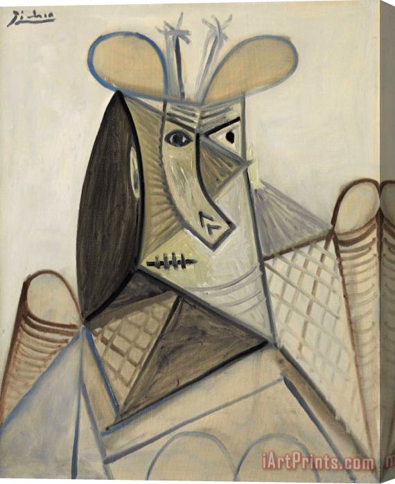 Pablo Picasso Buste De Femme Au Chapeau (dora Maar) Stretched Canvas Painting / Canvas Art