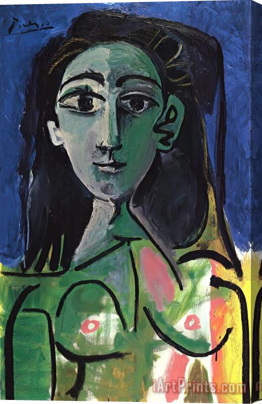Pablo Picasso Buste De Femme Jaqueline Stretched Canvas Print / Canvas Art