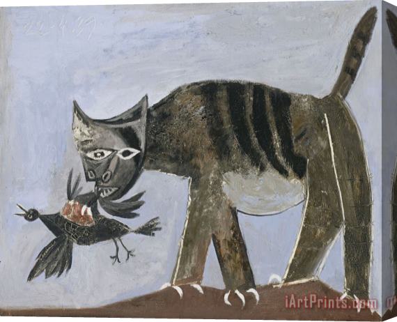 Pablo Picasso Chat Saisissant Un Oiseau (cat Catching a Bird) Stretched Canvas Print / Canvas Art