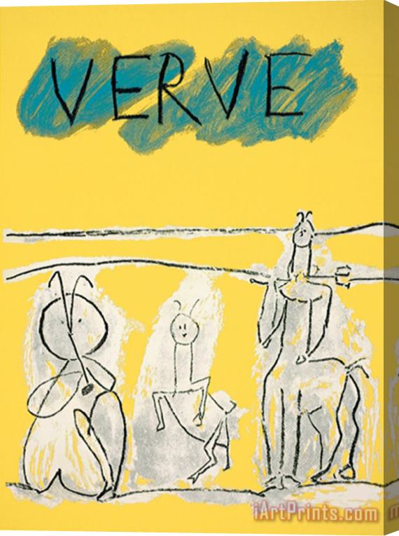 Pablo Picasso Cover for Verve C 1951 Stretched Canvas Painting / Canvas Art