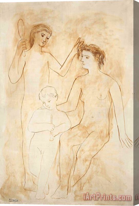 Pablo Picasso Deux Femmes Et Enfant Stretched Canvas Print / Canvas Art