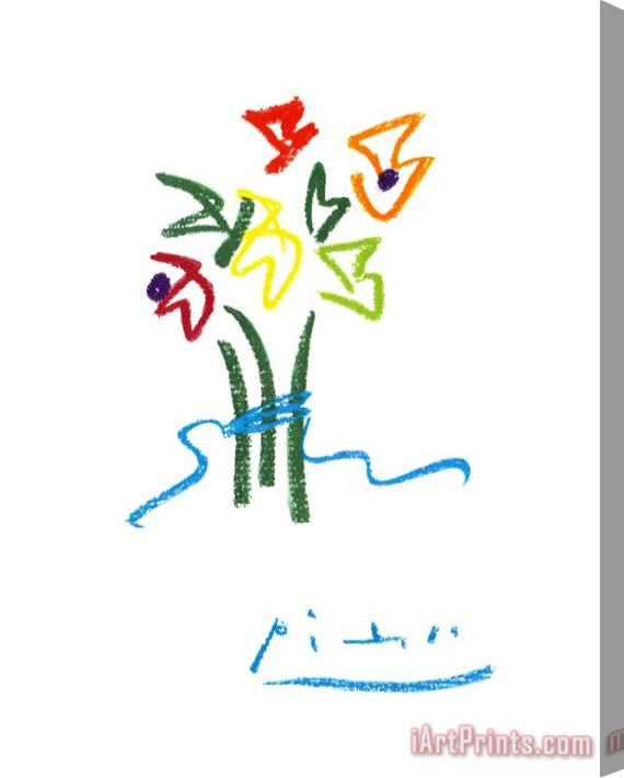 Pablo Picasso Evening Flowers Stretched Canvas Print / Canvas Art