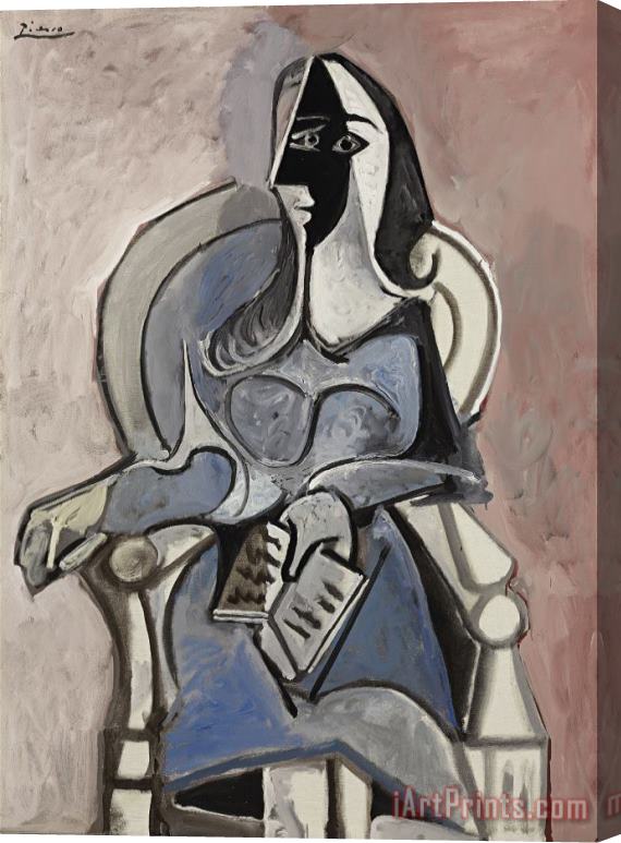 Pablo Picasso Femme Assise Dans Un Fauteuil, 1960 Stretched Canvas Print / Canvas Art