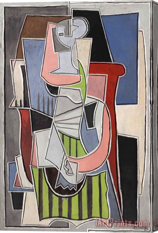 Pablo Picasso Femme Assise Dans Un Fauteuil Stretched Canvas Print / Canvas Art