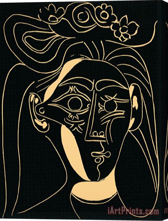 Pablo Picasso Femme Au Chapeau Fleuri Stretched Canvas Print / Canvas Art