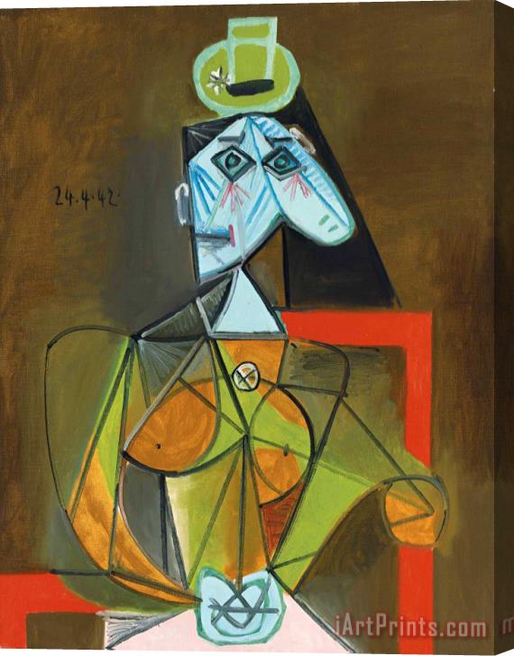 Pablo Picasso Femme Dans Un Fauteuil (dora Maar) Stretched Canvas Painting / Canvas Art