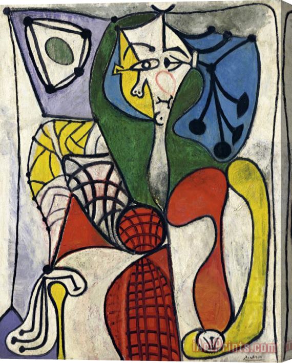 Pablo Picasso Femme Dans Un Fauteuil (francoise) Stretched Canvas Painting / Canvas Art