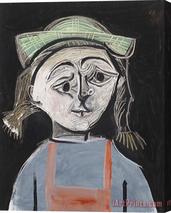 Pablo Picasso Fillette Aux Nattes Et Au Chapeau Vert Stretched Canvas Painting / Canvas Art
