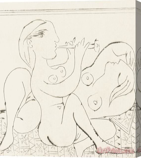 Pablo Picasso Flutiste Et Dormeuse II Stretched Canvas Print / Canvas Art