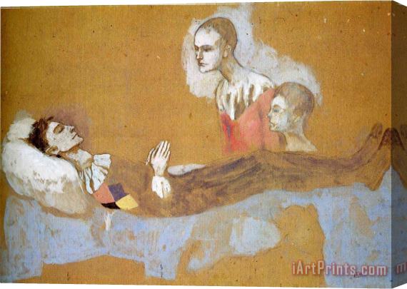 Pablo Picasso Harlequin's Death 1906 Stretched Canvas Print / Canvas Art