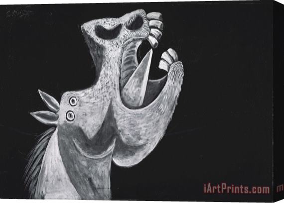 Pablo Picasso Head of a Horse, Sketch for Guernica (tete De Cheval, Etude Pour Guernica) Stretched Canvas Painting / Canvas Art